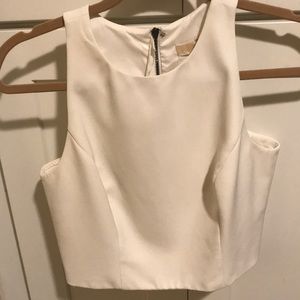 Aidan by Aidan Mattox Sleeveless Crop Top in Ivory